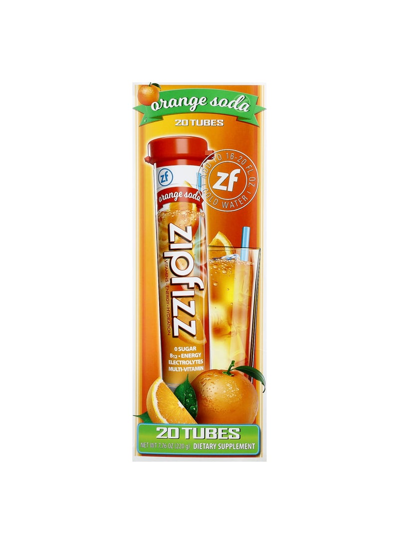 Energy Drink Mix, Orange Soda, 20 Tubes, 0.39 oz (11 g) Each
